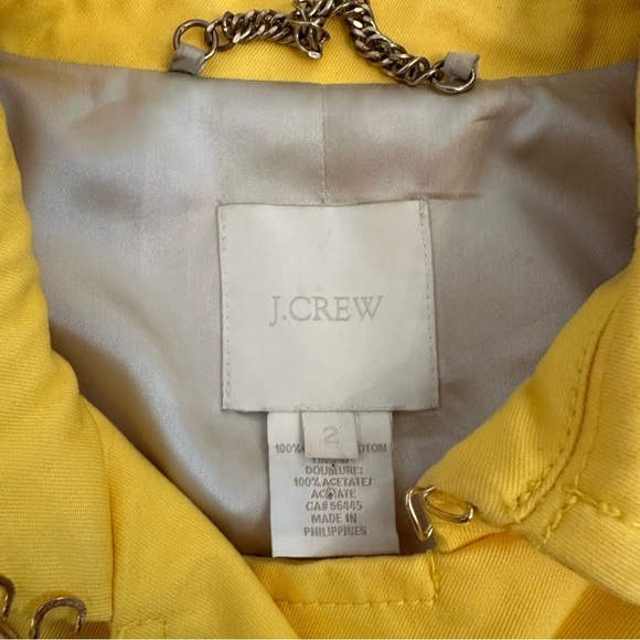 J Crew Womens sz 2 bright Yellow Trudy Peacoat Blazer Double breasted Coat - Picture 11 of 13